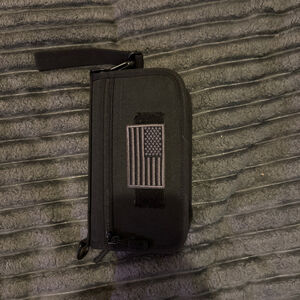 Unisex Black One Size Tactical Wallet with Gray Flag Patch molle